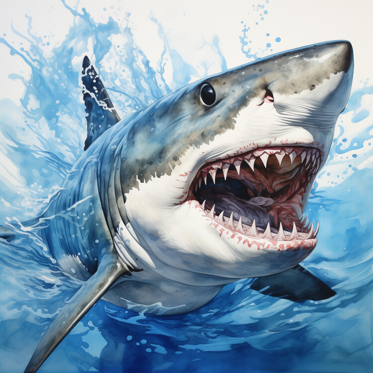 Ilustrácia Shark waterpaint