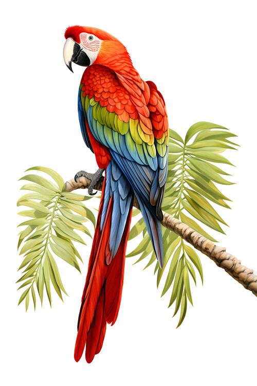 Illusztráció Scarlet Macaw