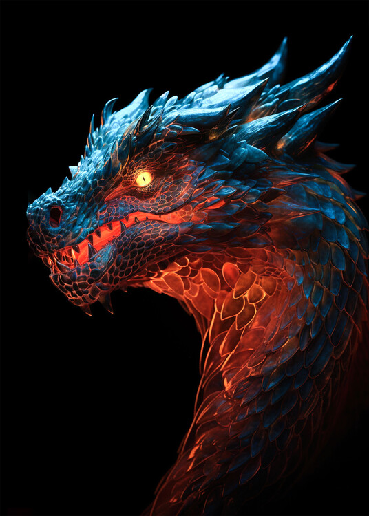 Illustration Dragon fire portrait