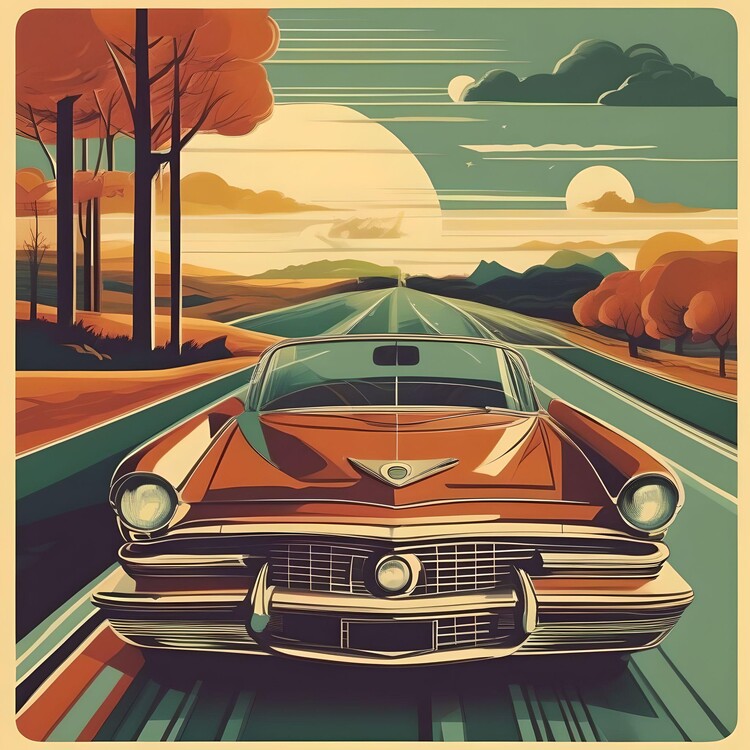 Illustration Retro Good Vibes, happy poster, retro poster