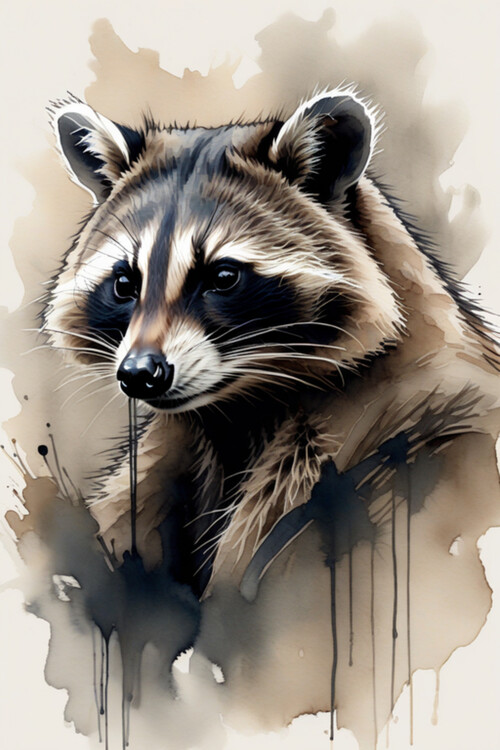 Wall Art Print Raccoon Europosters