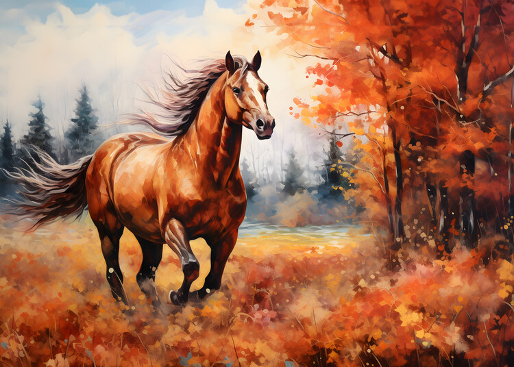 Canvas Print Horse Run