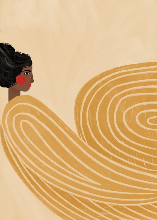 Illustration The Woman With the Yellow Stripes