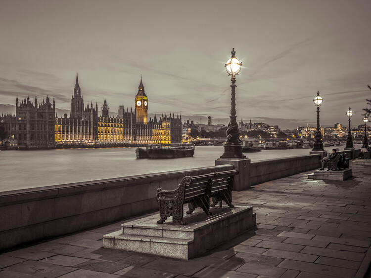 Canvas-taulu Embankment Bench