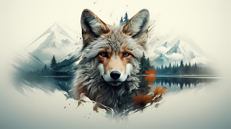 Ilustrace Fox and Mountains