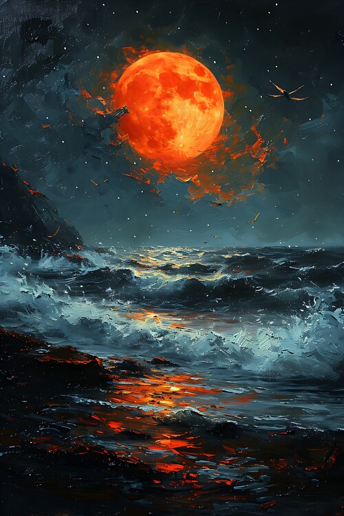 Umjetnički plakat Ocean Bloodmoon