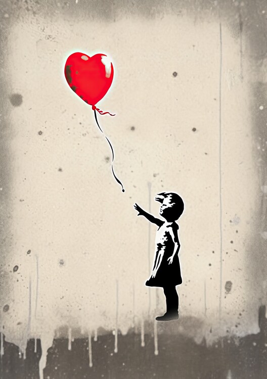 Ilustracija Banksy Poster Ballon Girl Banksy Kunstdruck