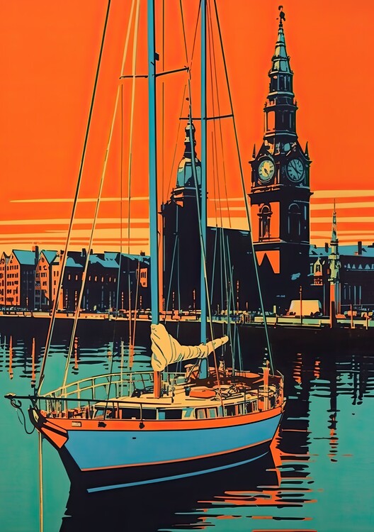 Canvas-taulu Hamburg Poster Hafen