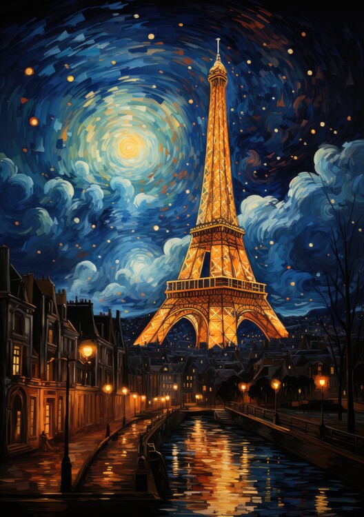 Ilustração Eiffelturm Poster  Paris Frankreich