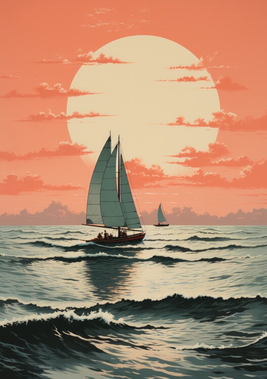 Illustration Segelboot Meer Poster Maritim