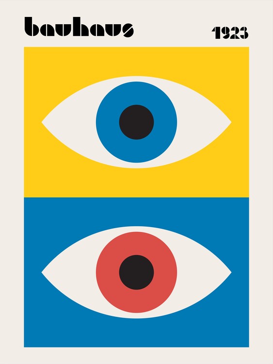 Ilustrace Bauhaus Eyes Abstract, Retrodrome, 30x40 cm