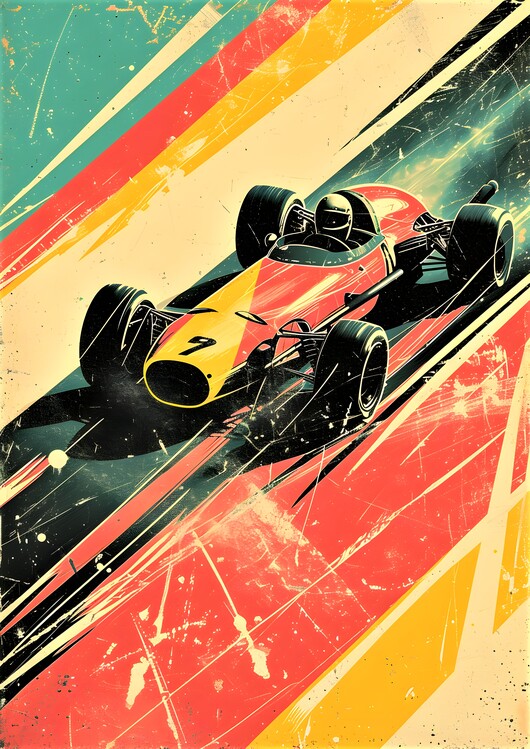 Affiche Calendrier F1 2024 (non encadrée), noire, 36x24, art mural F1