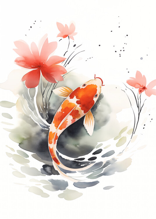 Illustration Koi Fish - Japan