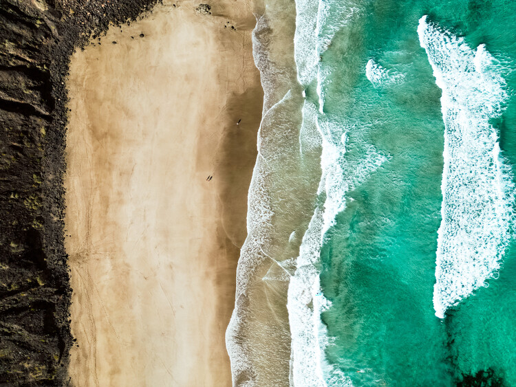 Konstfotografering Sand island beach drone