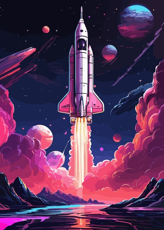 Póster NASA Del Transbordador Espacial - Lienzo De Alta Calidad Con Pegatina Incluida – Decoración Moderna Para Habitaciones Y Oficinas
