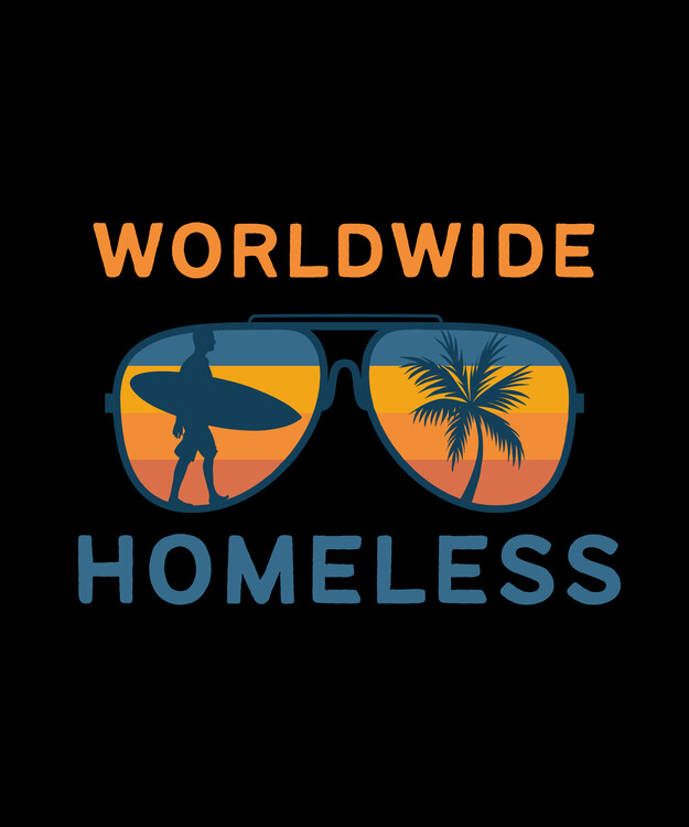 Ilustrácia Digital nomad = Worldwide homeless
