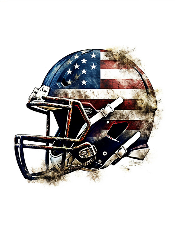 Umělecký tisk American Football Helmet