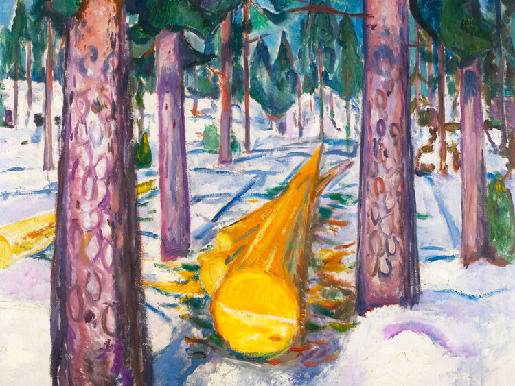 Ilustrace The Yellow Log (Vivid Landscape) - Edvard Munch, 40 × 30 cm