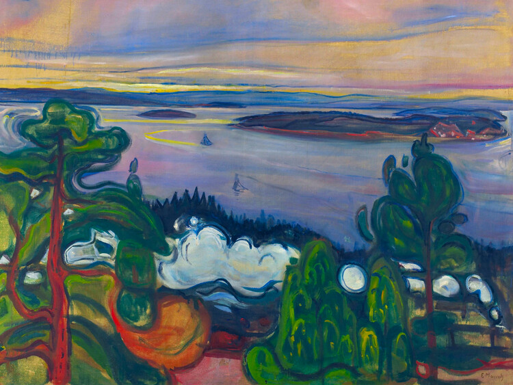 Ilustrace Train Smoke (Landscape & Seascape) - Edvard Munch, 40 × 30 cm