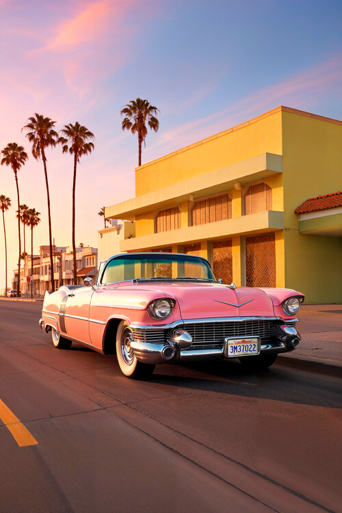 Художествена фотография California Dreaming - L.A Pink Cadillac