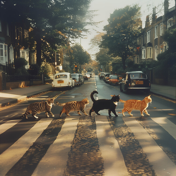 Arte Fotográfica Abbey Road Cats