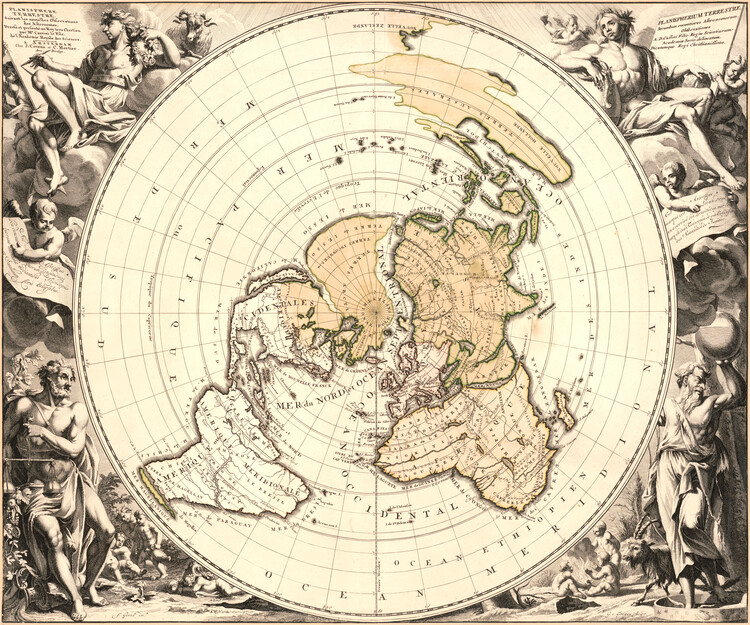 Mapa Vintage world map 1721