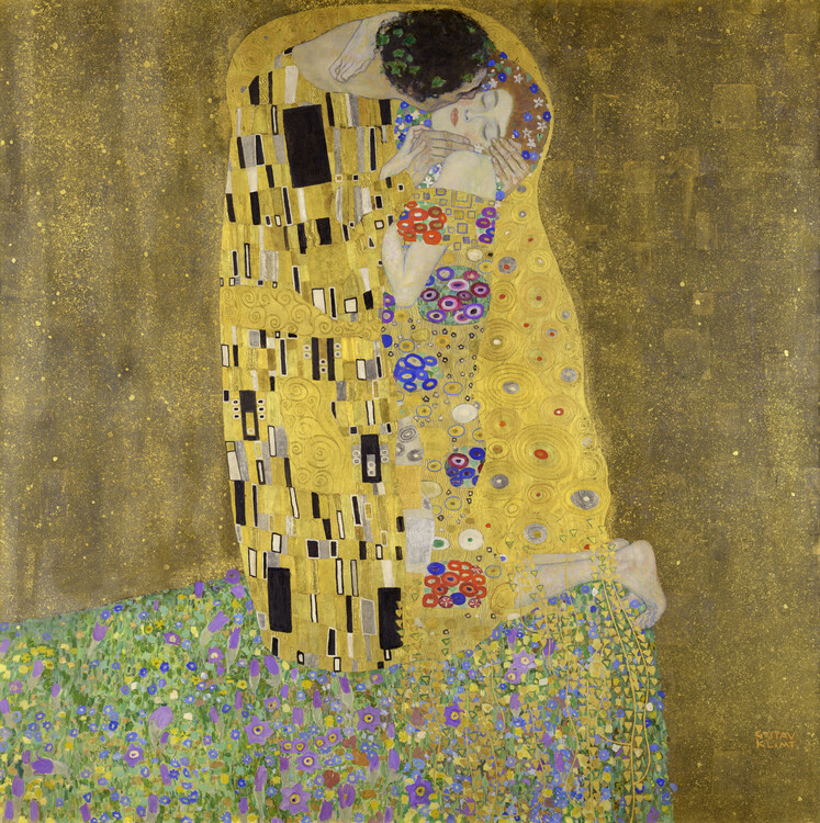 Obraz na plátně Gustav Klimt - Polibek