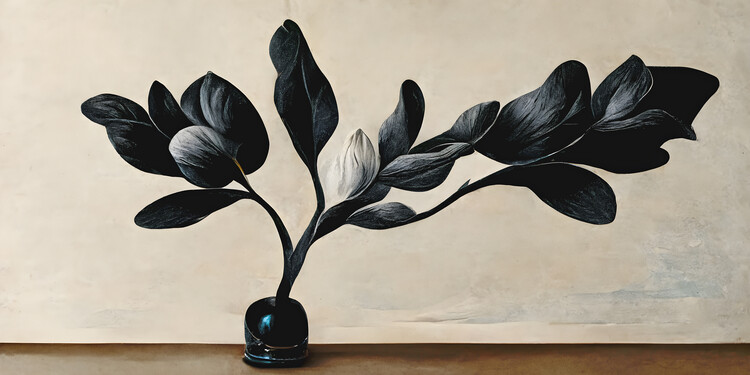 Ilustrace Black Magnolia, Treechild, 40x20 cm