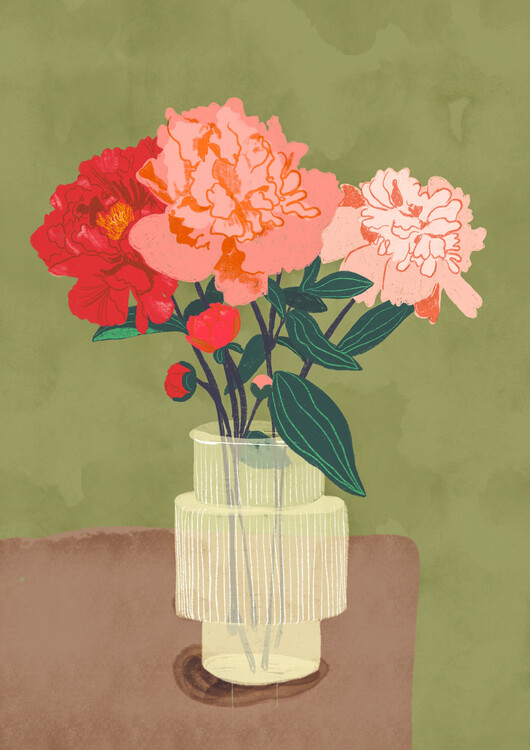 Ilustrace Peonies, Gigi Rosado, (30 x 40 cm)