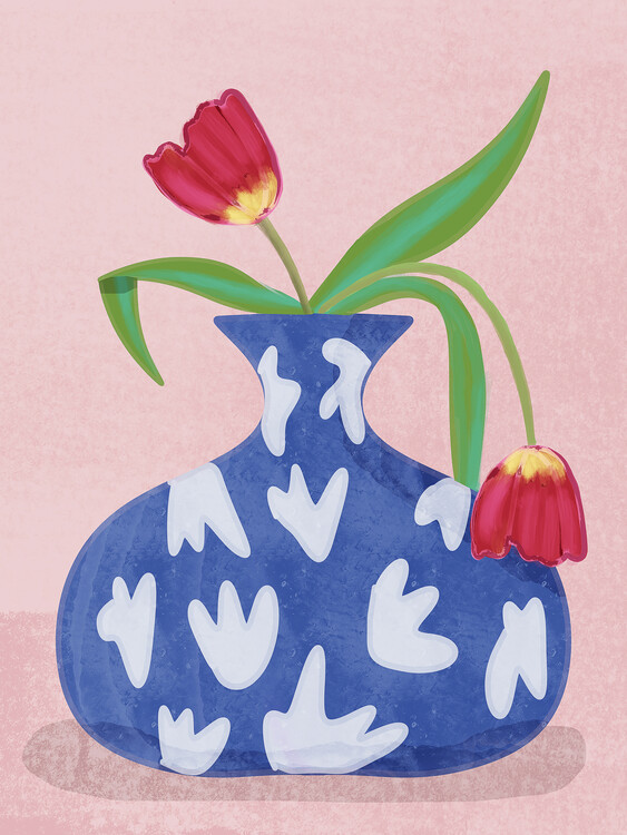 Ilustrace Tulpe in vase, Raissa Oltmanns, 30x40 cm