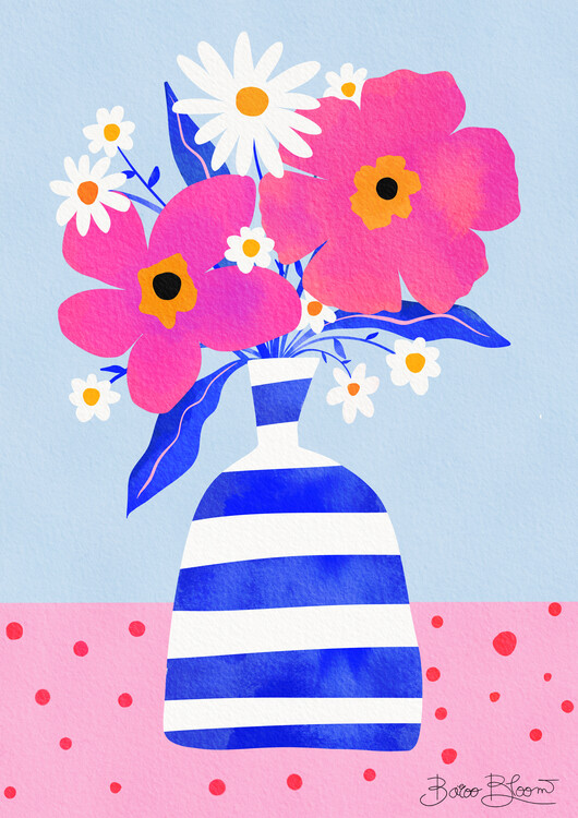 Ilustrace Maximalist Flower Vase, Baroo Bloom, 30x40 cm