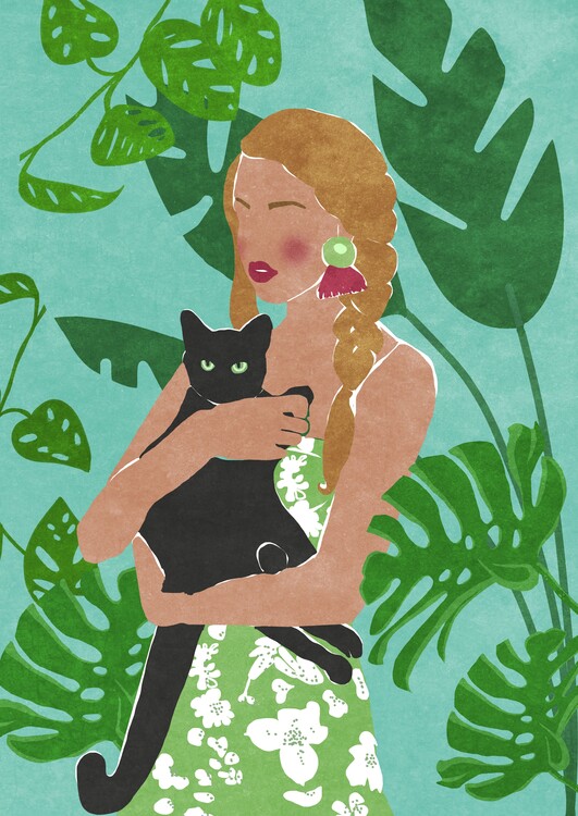 Ilustrace Cat Lover, Raissa Oltmanns, (30 x 40 cm)