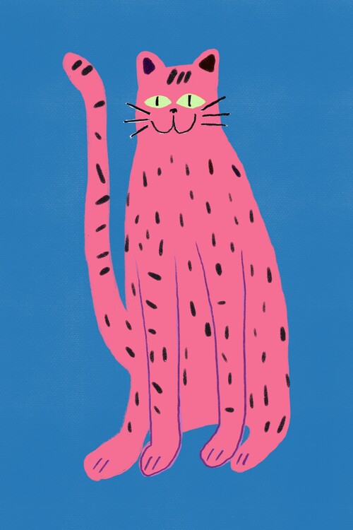 Ilustrace Pink cat, Little Dean, 26.7x40 cm