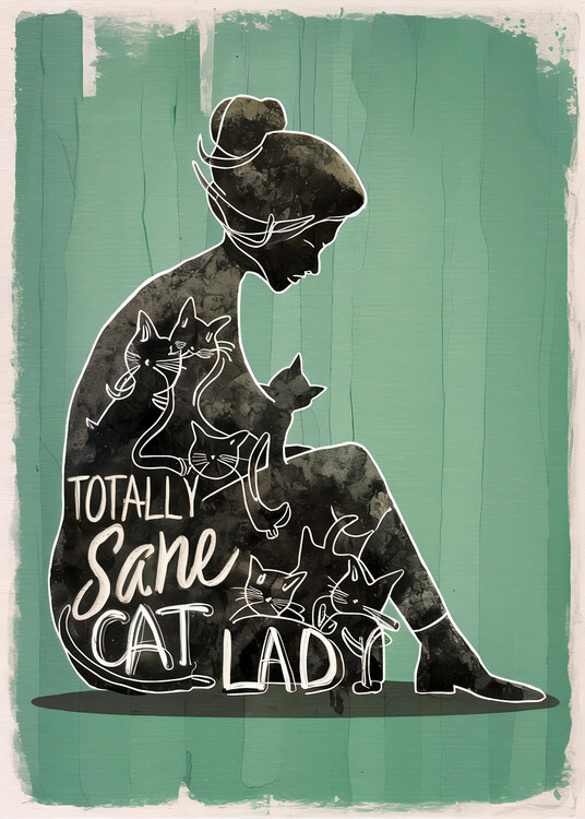 Ilustrace Totally Sane Cat Lady, Andreas Magnusson, (30 x 40 cm)