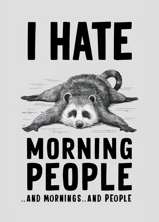 Ilustrace I Hate Morning People, Andreas Magnusson, 30x40 cm