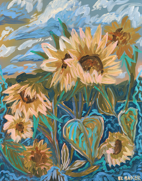 Ilustrace Summer Sunflowers, Eleanor Baker, 30x40 cm