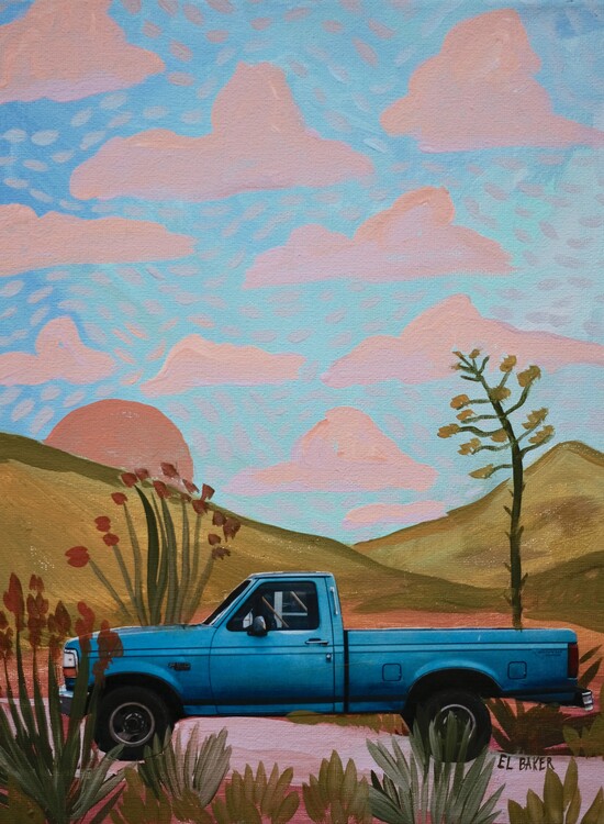 Ilustrace Chevrolet on the road II, Eleanor Baker, 30x40 cm