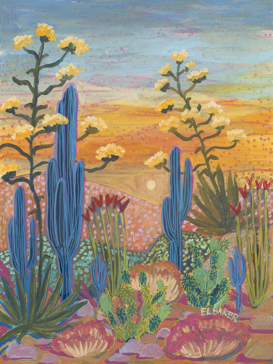 Ilustrace Colorful desert, Eleanor Baker, 30x40 cm