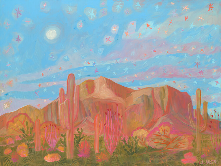 Ilustrace Colorful desert II, Eleanor Baker, 40x30 cm