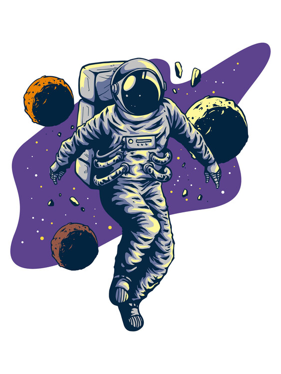 Illustration Astronaut In Galaxy