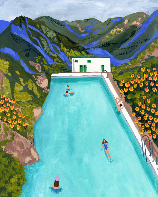 Ilustrace Hotsprings, Sarah Gesek, 30x40 cm