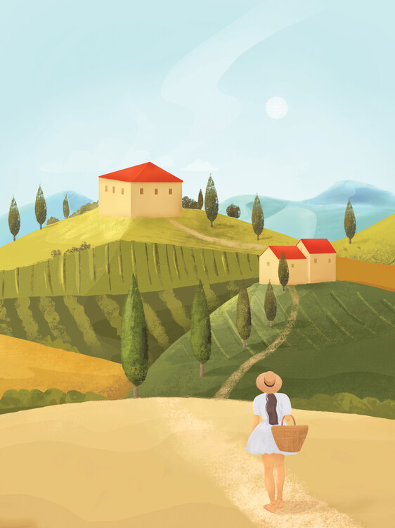 Ilustrace Tuscany, Petra Lizde, (30 x 40 cm)