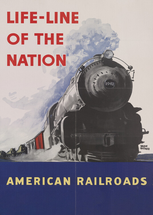 Ilustrace American Railroads, Vintage Travel Poster, 30x40 cm