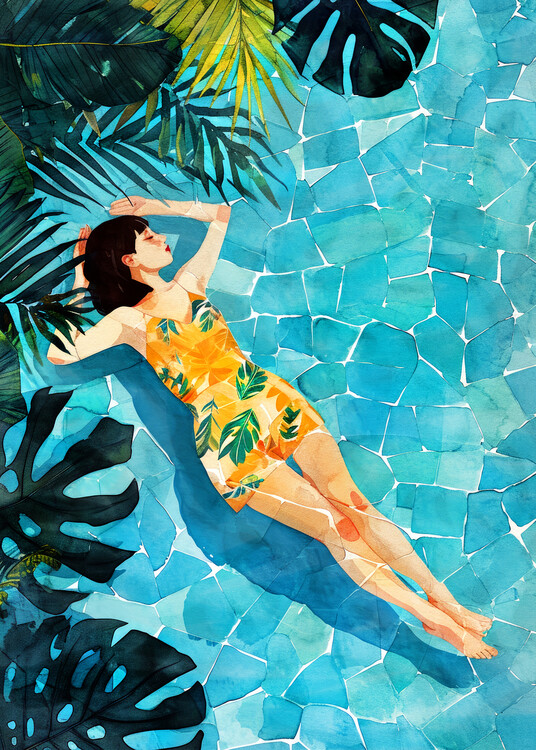 Ilustrace Woman Life Relax, Justyna Jaszke, 30x40 cm