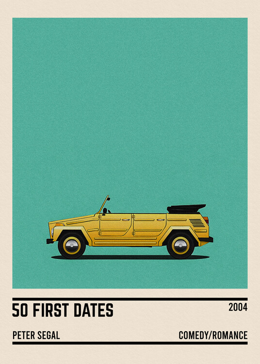 Illustration 50 first dates movie car Minimalist