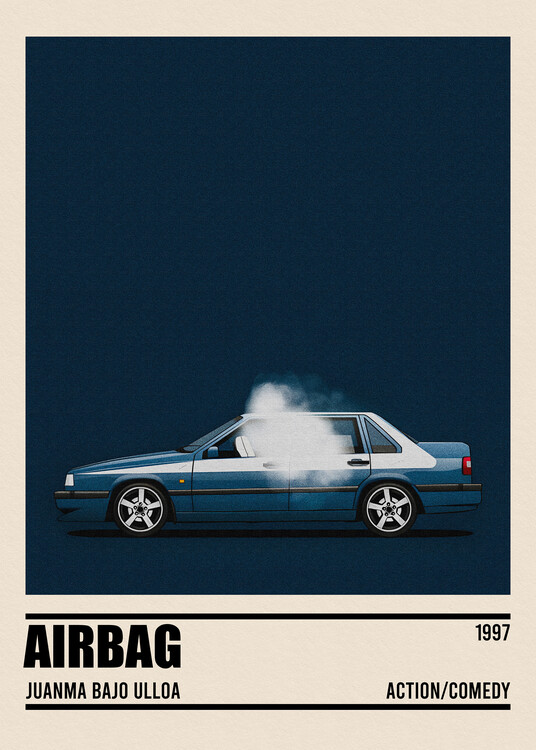 Illustration Airbag movie car Minimalist