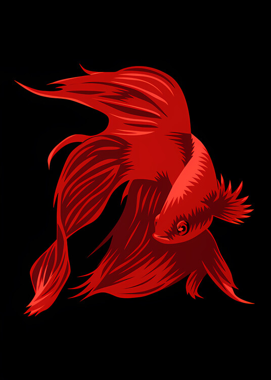 Illustration Red Betta Fish