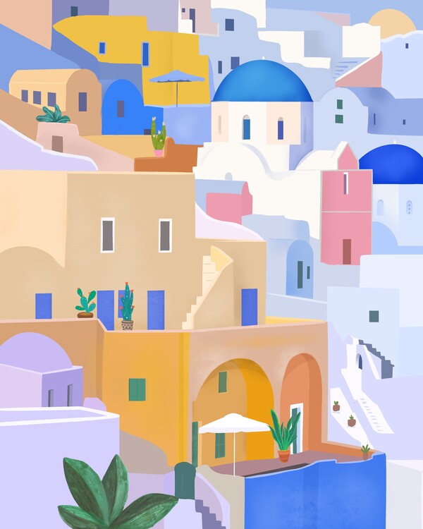 Illusztráció Santorini