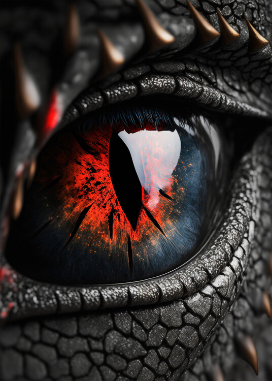 Art Poster Black dragon eye dark