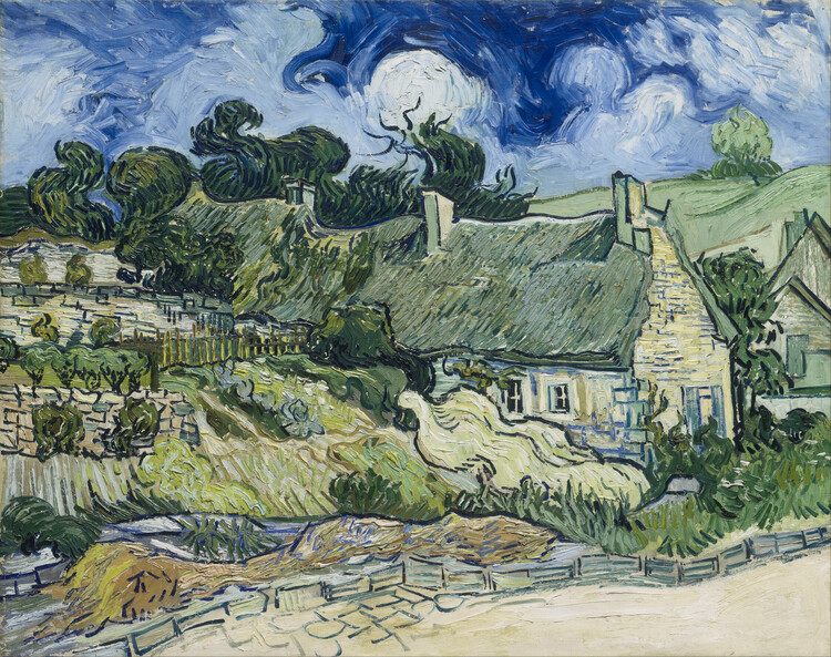 Vincent van Gogh - Obrazová reprodukce Thatched cottages at Cordeville, Auvers-sur-Oise, (40 x 30 cm)